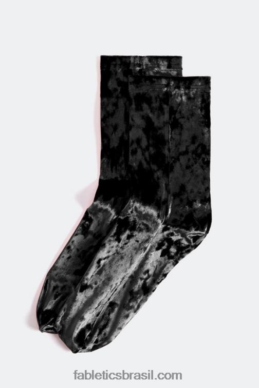 Fabletics preto 420HR2986 meia de veludo elástico 6