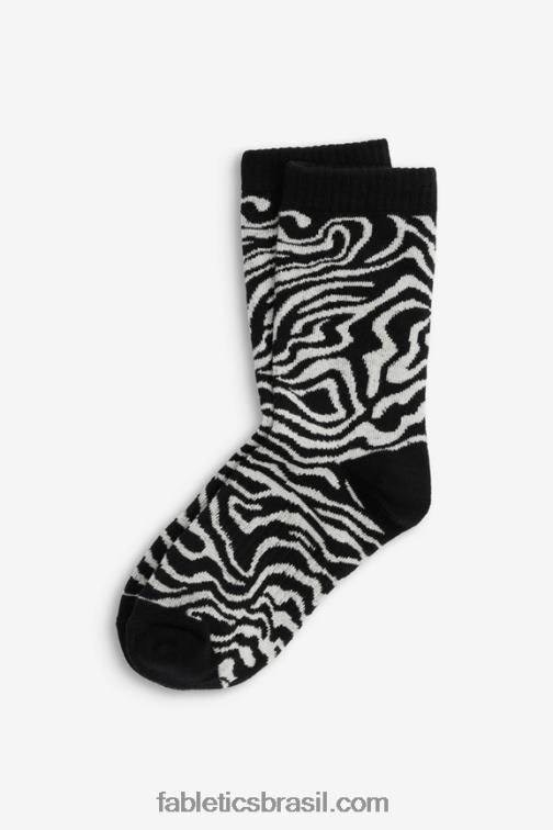 Fabletics zebra marmorizada 420HR2984 meia de desempenho 6" mulheres