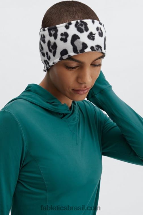 Fabletics grande leopardo das neves 420HR3030 aquecedor de orelha de lã polar mulheres