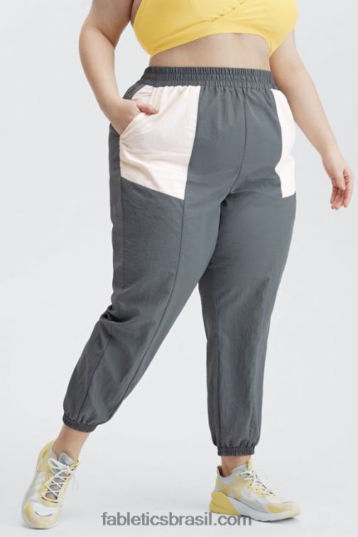 Fabletics ameixa de açúcar/bolinhas pretas 420HR128 calça de trilha bicolor kickback mulheres