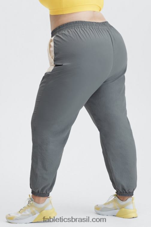 Fabletics ameixa de açúcar/bolinhas pretas 420HR128 calça de trilha bicolor kickback mulheres
