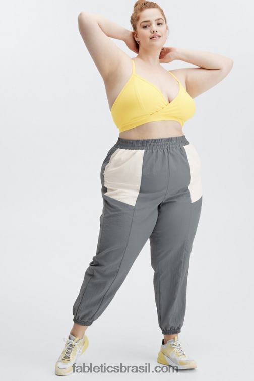 Fabletics ameixa de açúcar/bolinhas pretas 420HR128 calça de trilha bicolor kickback mulheres