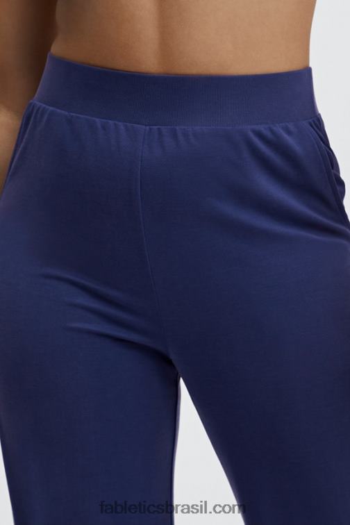 Fabletics branco/rosa de pelúcia multi 420HR193 calça larga de malha elegante mulheres