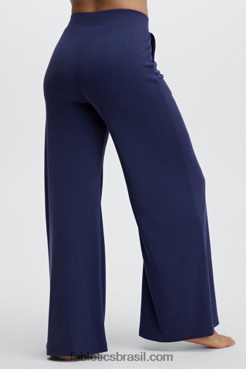 Fabletics branco/rosa de pelúcia multi 420HR193 calça larga de malha elegante mulheres