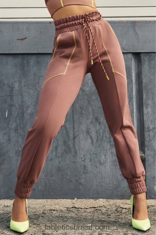 Fabletics castanha/gaia/raspas 420HR222 calça de moletom íris mulheres