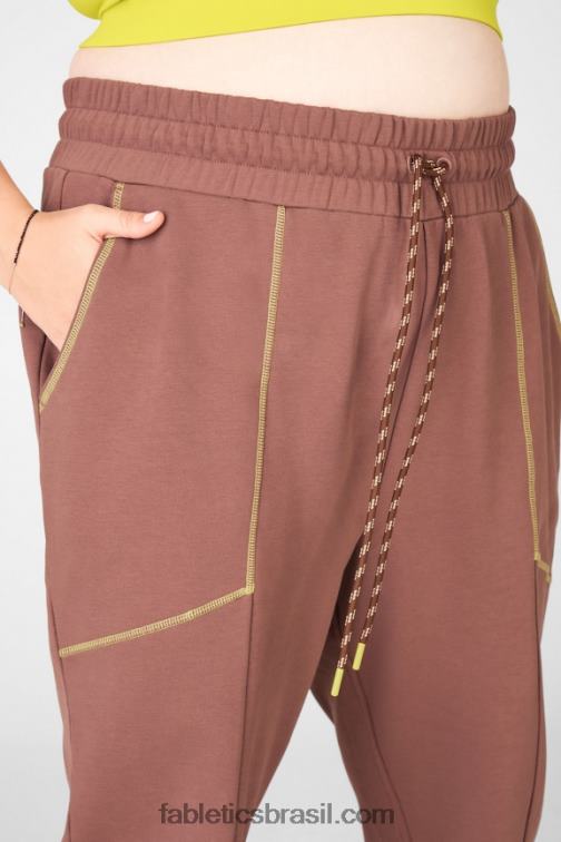 Fabletics castanha/gaia/raspas 420HR222 calça de moletom íris mulheres