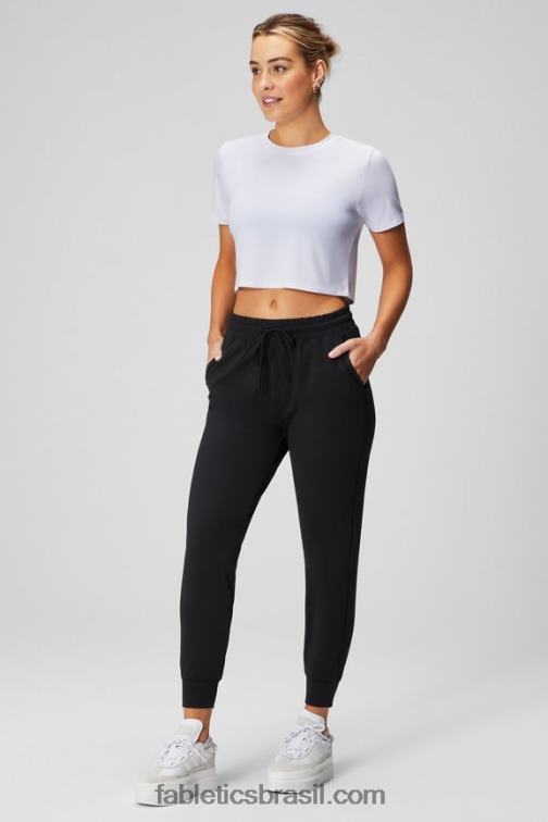 Fabletics castanha/gaia/raspas 420HR39 corredor de desempenho de cintura alta mulheres