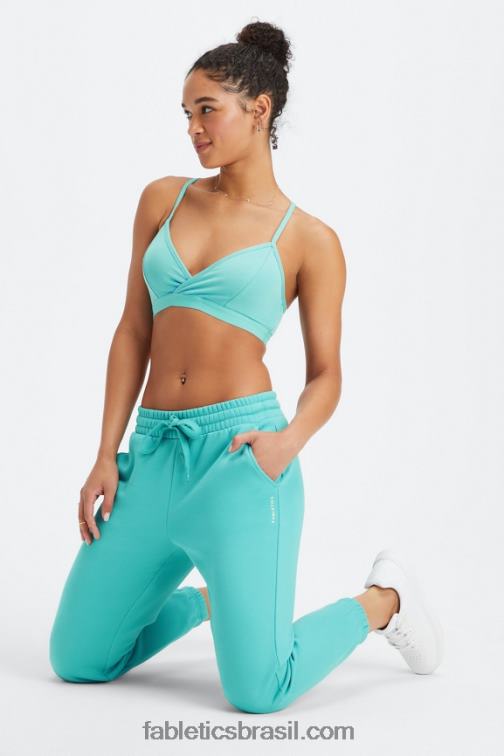 Fabletics ciano escuro/aveia 420HR90 calça de moletom clássica eco go-to mulheres