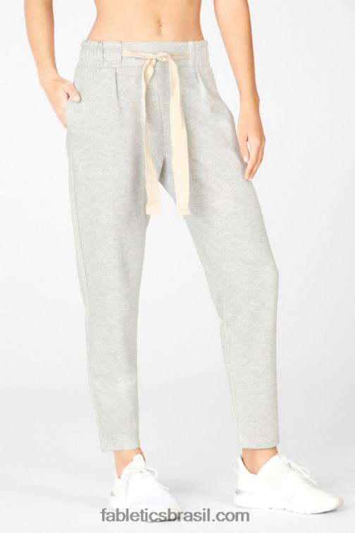 Fabletics cinza claro urze/café com leite 420HR209 calça cônica de esmeril mulheres