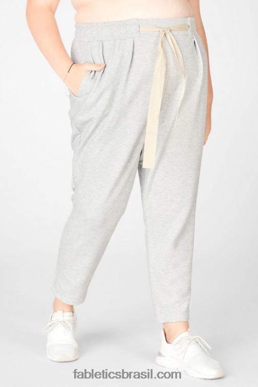 Fabletics cinza claro urze/café com leite 420HR210 calça cônica de esmeril mulheres