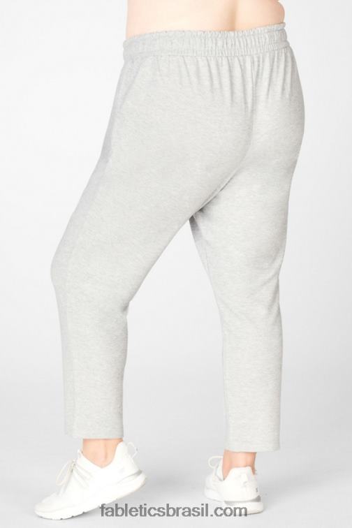 Fabletics cinza claro urze/café com leite 420HR210 calça cônica de esmeril mulheres