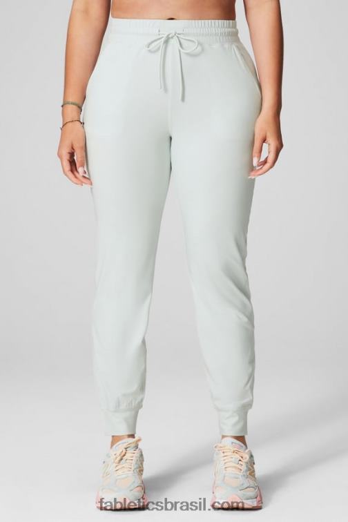 Fabletics cinza claro urze/café com leite 420HR37 corredor de desempenho de cintura alta mulheres