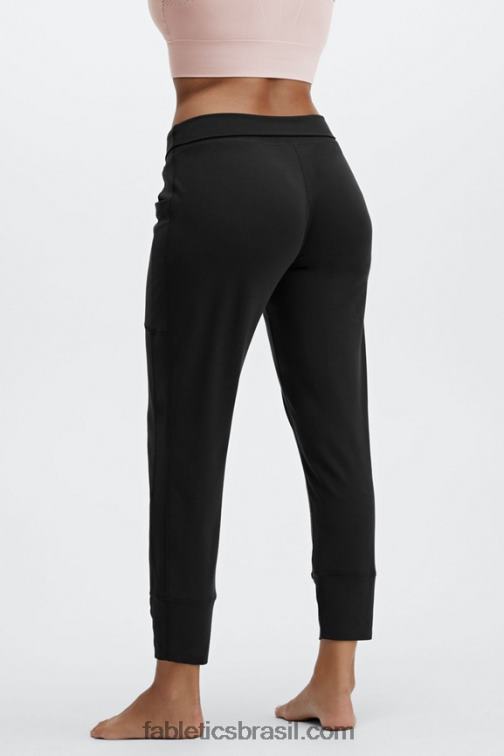 Fabletics colegial marinho/branco clássico 420HR153 calça de cordão de malha elegante mulheres