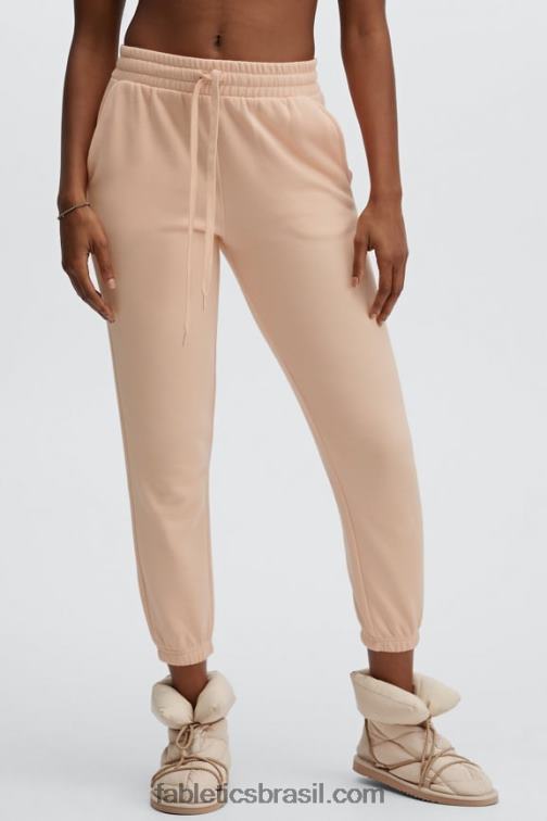 Fabletics creme preto/limão 420HR95 calça de moletom clássica eco go-to mulheres