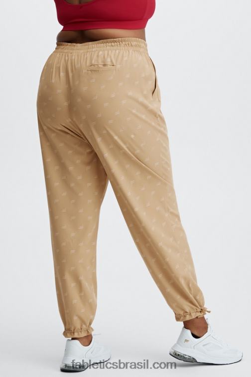 Fabletics cristal azul/caqui 420HR130 calça de tecido iggy mulheres