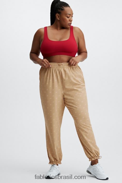 Fabletics cristal azul/caqui 420HR130 calça de tecido iggy mulheres