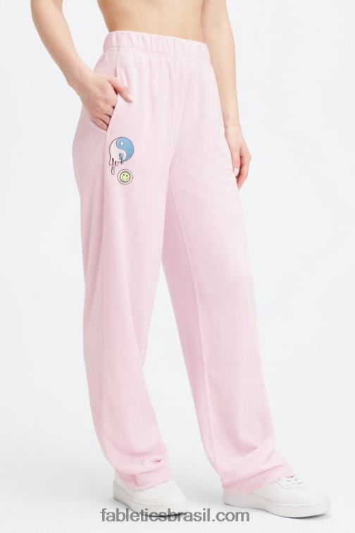Fabletics fuga rosa grande loucura de verão/prata reflexiva 420HR136 calça de moletom felpuda toalha mulheres