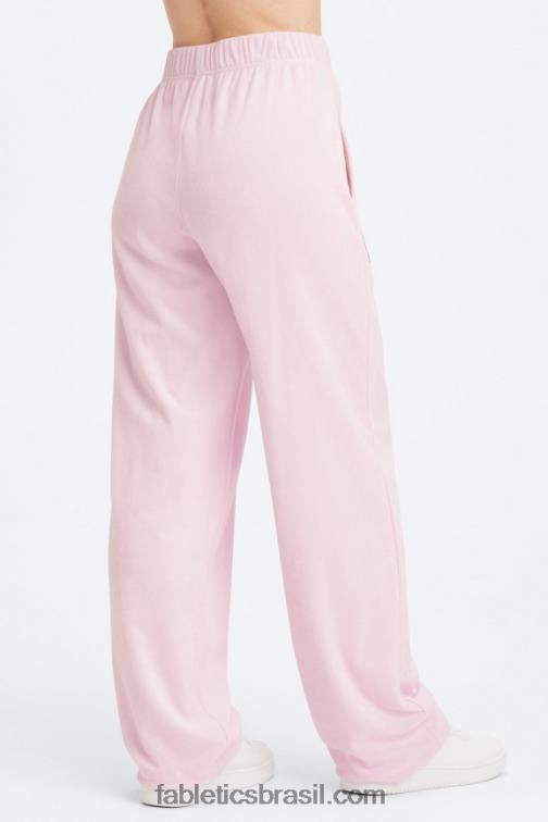 Fabletics fuga rosa grande loucura de verão/prata reflexiva 420HR136 calça de moletom felpuda toalha mulheres