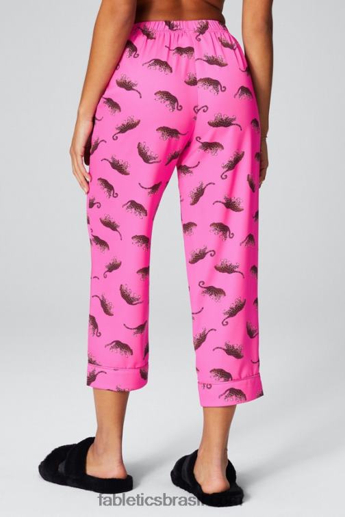 Fabletics fusão/onda de cristal/prata reflexiva 420HR50 calça cropped ecosatin mulheres