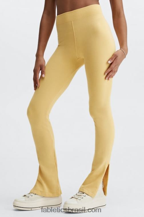 Fabletics laranja paixão/prata reflexivo 420HR5 flare de cintura alta sem costura em nuvem mulheres