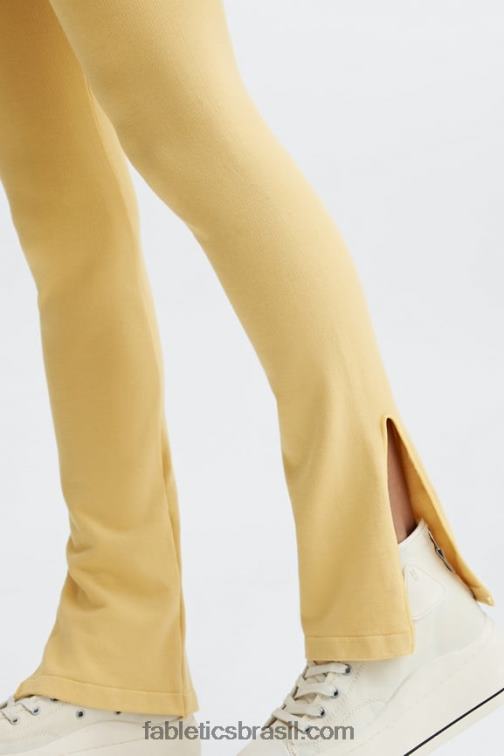 Fabletics laranja paixão/prata reflexivo 420HR5 flare de cintura alta sem costura em nuvem mulheres