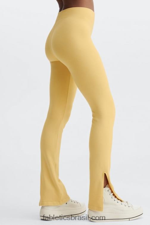 Fabletics laranja paixão/prata reflexivo 420HR5 flare de cintura alta sem costura em nuvem mulheres