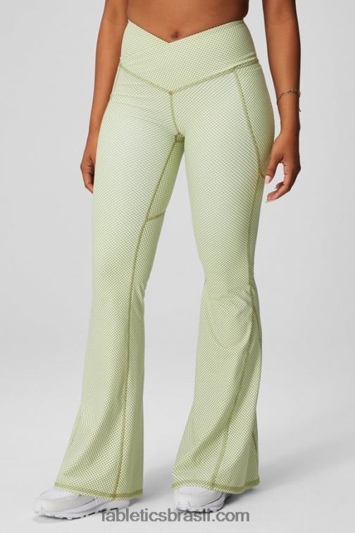 Fabletics marinho profundo/azul elétrico 420HR43 flare cruzado cintura alta mulheres