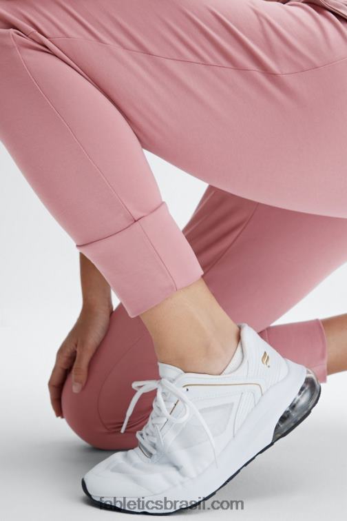 Fabletics marinho profundo/logotipo reflexivo 420HR101 calça de cordão de malha eco elegante mulheres