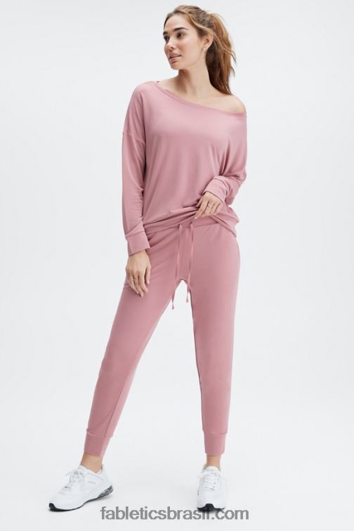 Fabletics marinho profundo/logotipo reflexivo 420HR101 calça de cordão de malha eco elegante mulheres