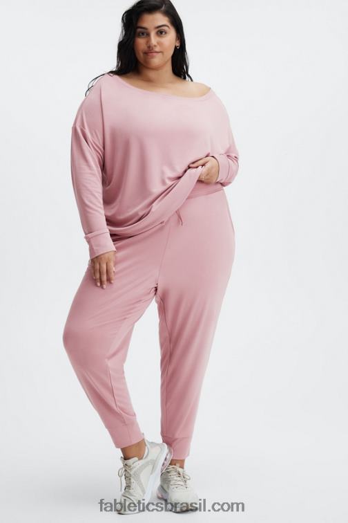Fabletics marinho profundo/logotipo reflexivo 420HR102 calça de cordão de malha eco elegante mulheres