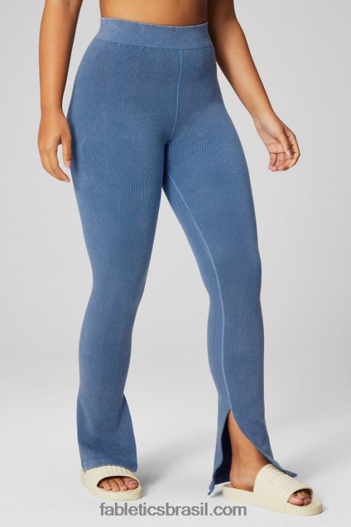 Fabletics índigo claro 420HR2 flare de cintura alta sem costura em nuvem mulheres