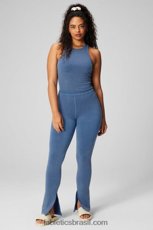 Fabletics índigo claro 420HR2 flare de cintura alta sem costura em nuvem mulheres