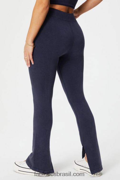 Fabletics índigo escuro 420HR1 flare de cintura alta sem costura em nuvem mulheres