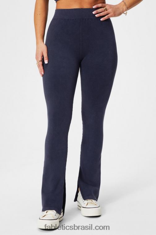Fabletics índigo escuro 420HR1 flare de cintura alta sem costura em nuvem mulheres
