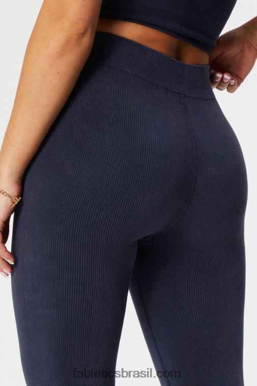 Fabletics índigo escuro 420HR1 flare de cintura alta sem costura em nuvem mulheres
