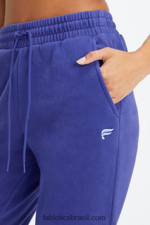 Fabletics índigo lavado/branco 420HR74 calça de moletom de lã forever mulheres