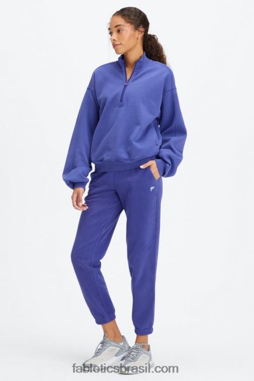 Fabletics índigo lavado/branco 420HR74 calça de moletom de lã forever mulheres