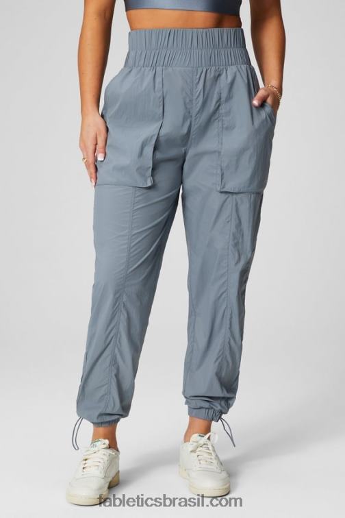Fabletics nuvem de tempestade/prata reflexiva 420HR8 calça de náilon de cintura ultra alta mulheres