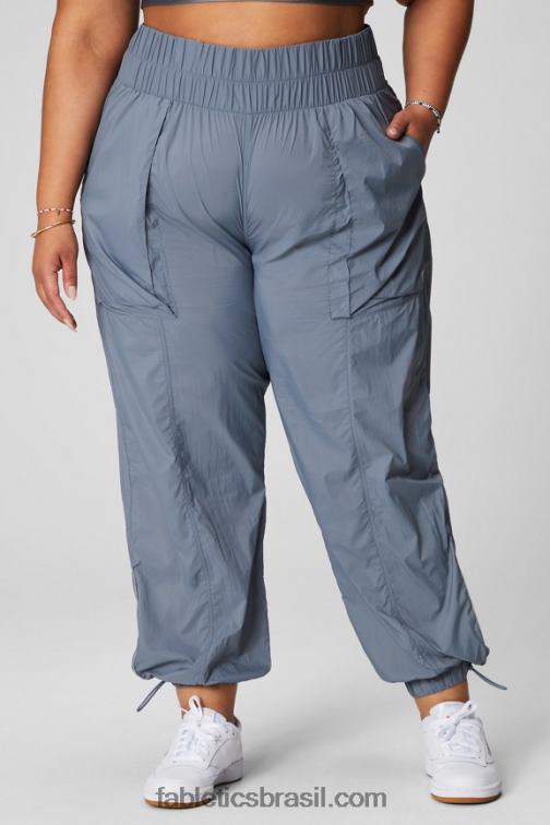 Fabletics nuvem de tempestade/prata reflexiva 420HR9 calça de náilon de cintura ultra alta mulheres