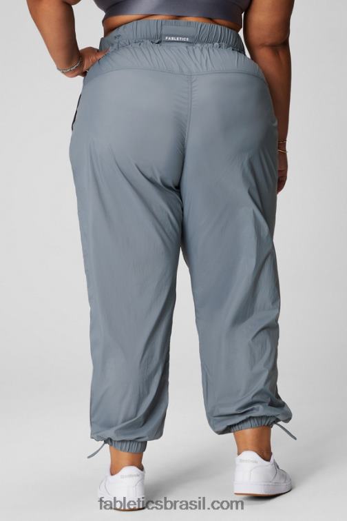 Fabletics nuvem de tempestade/prata reflexiva 420HR9 calça de náilon de cintura ultra alta mulheres