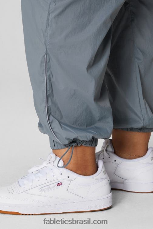 Fabletics nuvem de tempestade/prata reflexiva 420HR9 calça de náilon de cintura ultra alta mulheres