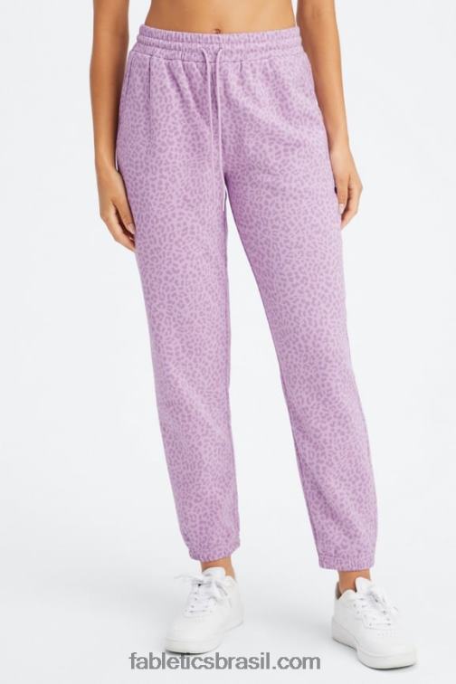 Fabletics orquídea leopardo de dois tons/lavanda quente 420HR72 calça de moletom de lã forever mulheres