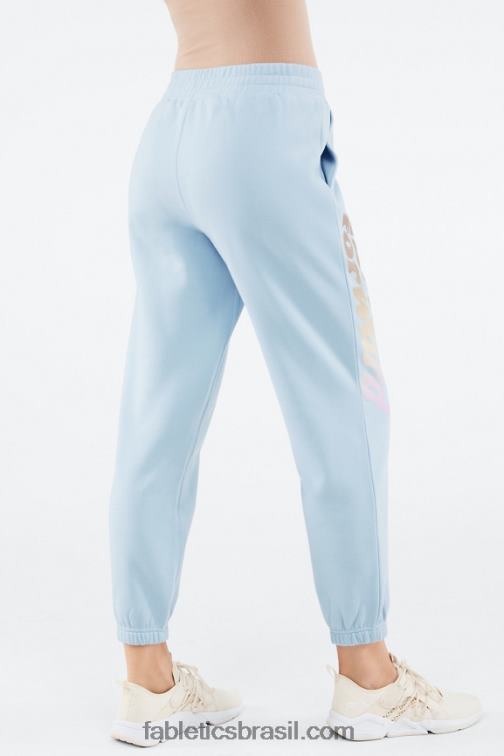 Fabletics pedra azul/frente 420HR145 calça de moletom reina gráfico mulheres