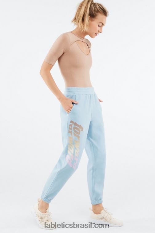 Fabletics pedra azul/frente 420HR145 calça de moletom reina gráfico mulheres