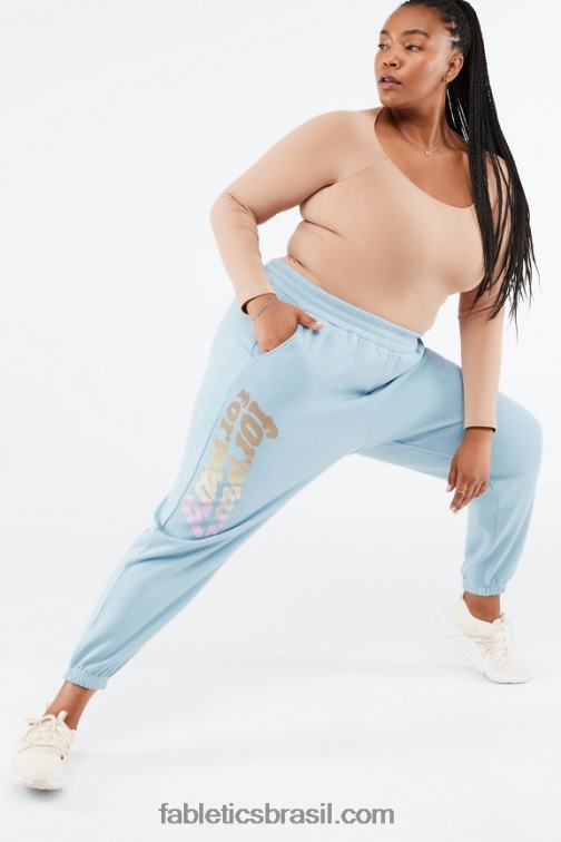 Fabletics pedra azul/frente 420HR146 calça de moletom reina gráfico mulheres