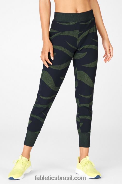 Fabletics pelúcia rosa/preto 420HR215 jogger jacquard joelle mulheres