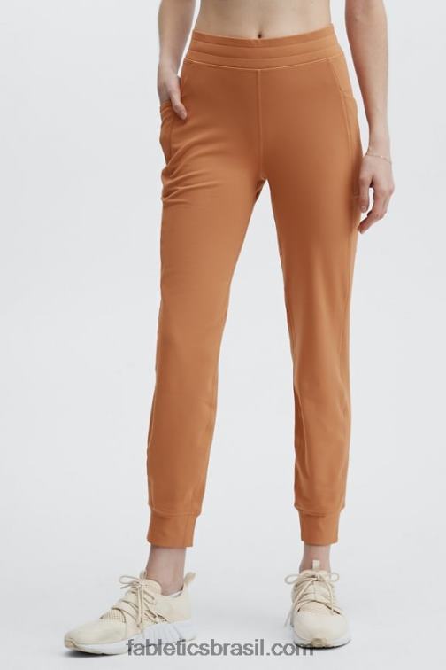 Fabletics pelúcia rosa/preto 420HR62 jogger cintura alta com bolso thermaflex mulheres