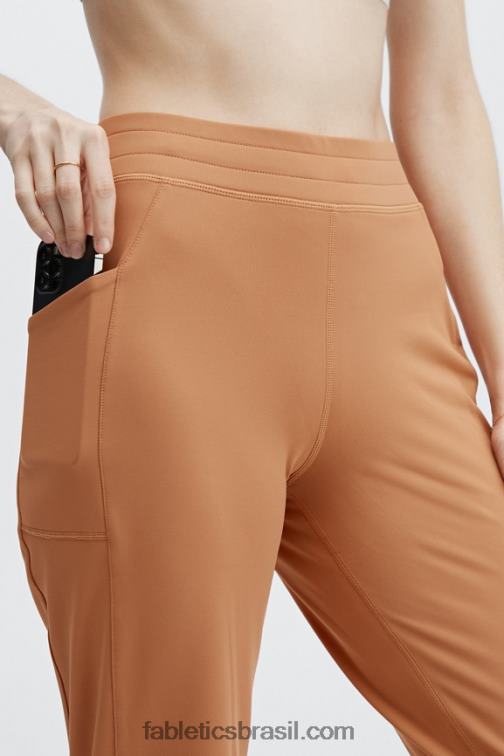 Fabletics pelúcia rosa/preto 420HR62 jogger cintura alta com bolso thermaflex mulheres