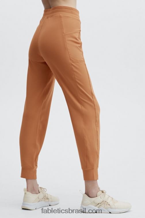 Fabletics pelúcia rosa/preto 420HR62 jogger cintura alta com bolso thermaflex mulheres