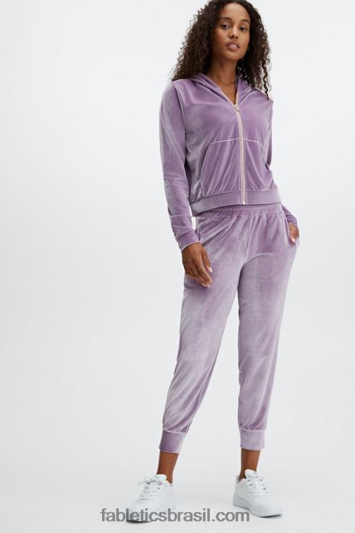 Fabletics ponche verde-oliva/rosa desbotado 420HR150 corredor de veludo de luxo mulheres